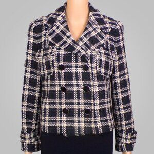 Worthington size PM black & white Plaid blazer polyester/nylon machine wash